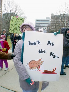 Don't Pet the Pig.  Taxpayers giving an arm and a leg to the government Porkulus